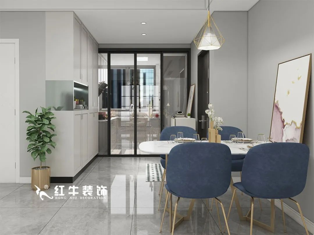 刘萍萍_仙龙湾山庄90㎡轻奢风格｜加入一点金属线条，这个家高级又温柔！05